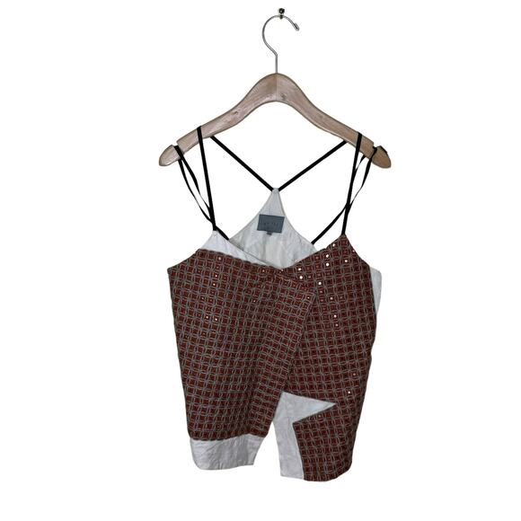 MAIYET Embellished Cotton Blend Cut Out Top Size 36 - Picture 9 of 12